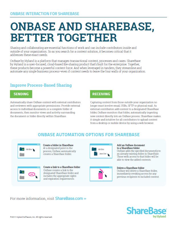 OnBase And ShareBase Better Together Kyocera Software Document Management Thumb, Brandon Business Machines, Copiers, Printers, MFP, Kyocera, Copystar, HP, KIP, FL, Florida, Service, Supplies, Sales