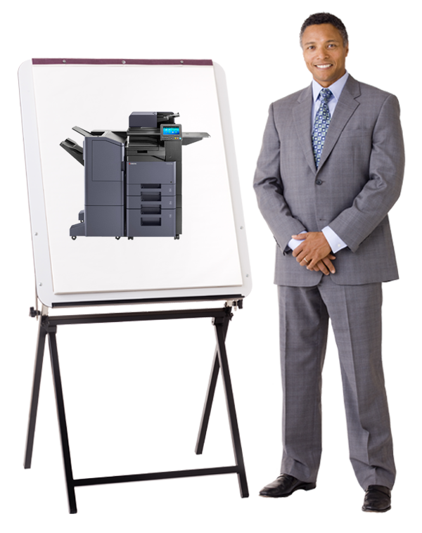 Taskalfa Working Businessman Easel Training Kyocera, Brandon Business Machines, Copiers, Printers, MFP, Kyocera, Copystar, HP, KIP, FL, Florida, Service, Supplies, Sales